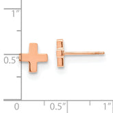 Stainless Steel Polished Rose IP-plated X Post Earrings